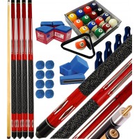 Buffalo Tycoon Rosso kit 4 stecche biliardo pool cm.145, punta  mm.12, smont.li 2 pz. Bilie 57,2 pool, accessori, ricambi e omaggio, vedi dettagli.