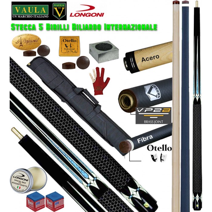 Stecca 5 birilli e 9 birilli-Goriziana biliardo internazionale Longoni Vaula Suprema Pro, 2 punte, acero e fibra di carbonio. Omologata coni fibis, con fodero Duke, accessori e omaggi Stecca 5 birilli e 9 birilli-Goriziana biliardo internazionale Longoni Vaula Suprema Pro, 2 punte, acero e fibra di carbonio. Omologata coni fibis, con fodero Duke, accessori e omaggi