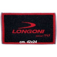 Longoni salviettina spugna rosso nero con logo Longoni.