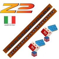 Lux Z2 porta stecche made in Italy a mensola da parete. Realizzato in legno massello, due pezzi,  colorazione mogano, per 12 stecche.