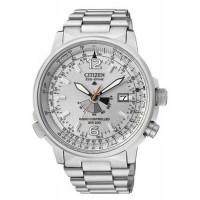 Citizen AS2020-53H Pilot Radiocontrollato Acciaio, quadrante silver.