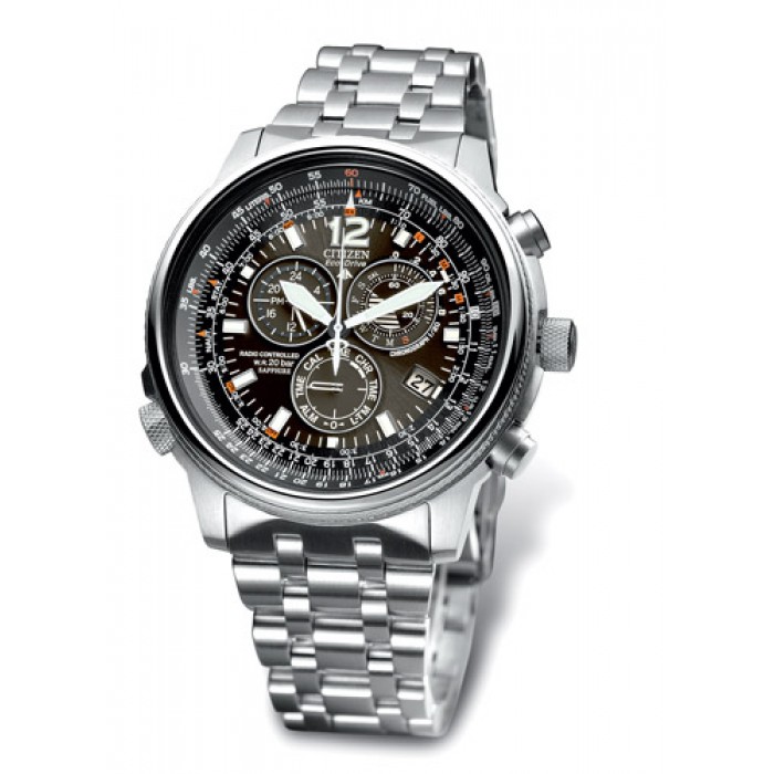 Citizen AS4020-52E Crono Pilot Radiocontrollato in Acciaio