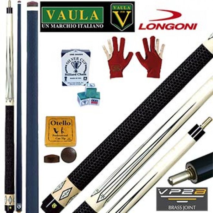 Longoni Vaula Classic Victoria Pro stecca 2pz. cm. 142, punta Longoni Shadow in fibra di carbonio,  mm.12.  Disciplina 5 Birilli biliardo internazionale. Ricambi, accessori e omaggio.