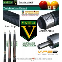 Stecca biliardo 5 birilli e 9 birilli-Goriziana tavolo internazionale Vaula Laser 3 basic. Smontabile calcio e punta 100% Acero L. cm.141,5 cuoio m.12,2 omologata CONI FIBIS con fodero Renzline Fred 4+8, ricambi, accessori e omaggio